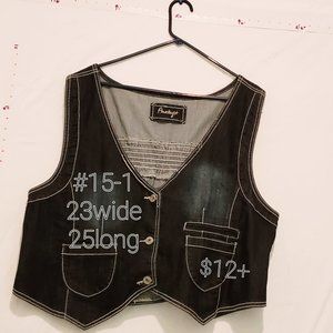 Plus size dark denim vest